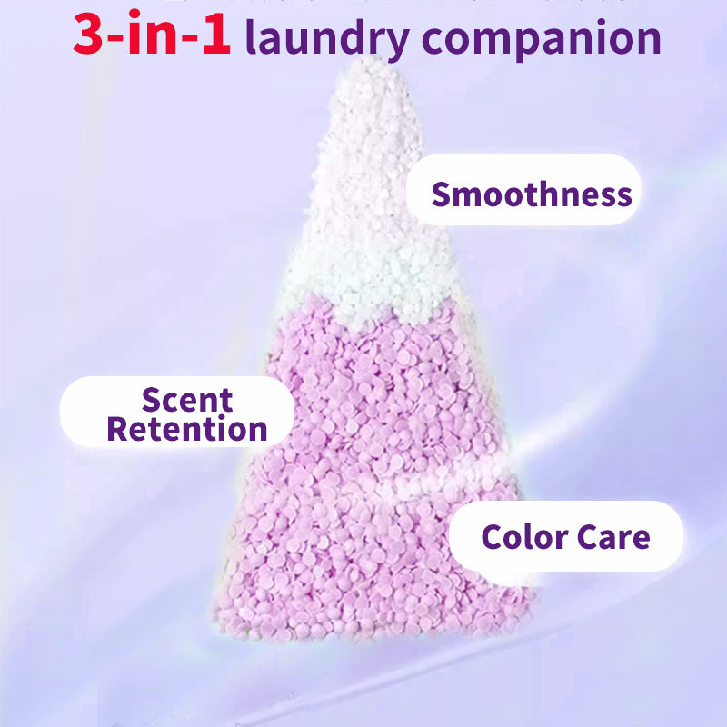 1. Smooth, fragrant, and color protection in one.

2. Clothing deodorant beads can effectively remove sweat stains that are difficult to remove.

3. The rich lavender scent is like traveling through a lavender garden, calming your mood.

4. Colloidal particle microcapsule technology makes the fragrance of clothes last.

5. Effectively prevent clothing from caking and remove static electricity.
