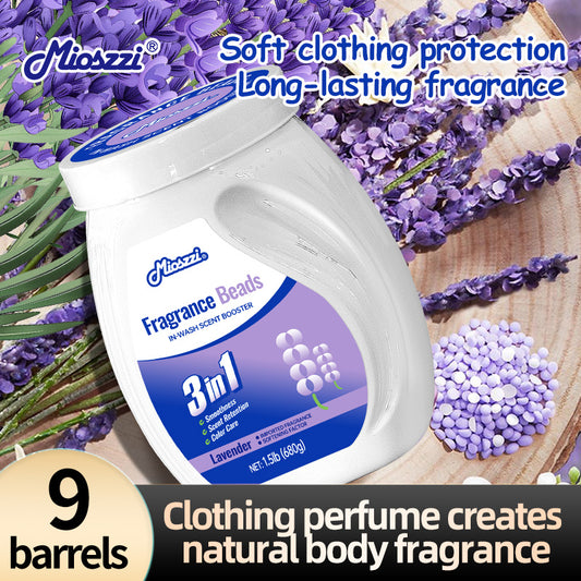 1. Smooth, fragrance and color protection three-in-one.

2. Deodorant beads for clothes can effectively remove sweat stains that are difficult to remove.

3.The fragrance of lavender and violet, makes clothes Long-lasting fragrance.

4. The microcapsule technology of colloid particles can keep the fragrance of clothes for a long time.

5. Effectively prevent clothes from agglomerating and remove static electricity.