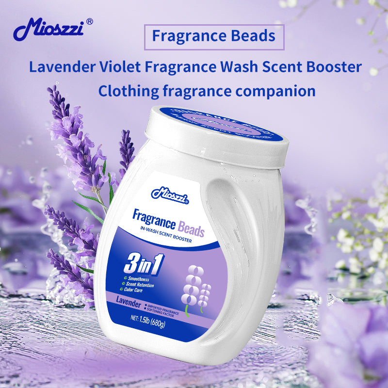 1. Smooth, fragrance and color protection three-in-one.

2. Deodorant beads for clothes can effectively remove sweat stains that are difficult to remove.

3.The fragrance of lavender and violet, makes clothes Long-lasting fragrance.

4. The microcapsule technology of colloid particles can keep the fragrance of clothes for a long time.

5. Effectively prevent clothes from agglomerating and remove static electricity.