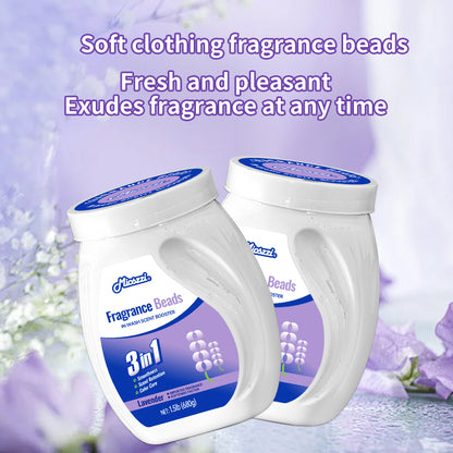 1. Smooth, fragrance and color protection three-in-one.

2. Deodorant beads for clothes can effectively remove sweat stains that are difficult to remove.

3.The fragrance of lavender and violet, makes clothes Long-lasting fragrance.

4. The microcapsule technology of colloid particles can keep the fragrance of clothes for a long time.

5. Effectively prevent clothes from agglomerating and remove static electricity.