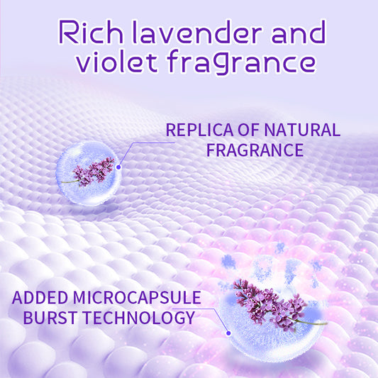 1、1.5lb large barrel for family use, large quantity and affordable.

2、Smoothness、scent retention and color care three effects in one.

3、Effectively prevent the&nbsp;clothing from clumping, remove static electricity and help the clothing to restore its&nbsp;natural elasticity and softness to the skin.

4、The fragrance of lavender and violet, makes clothes Long-lasting fragrance.

5、Safe on all washing machines and safe on all fabrics.