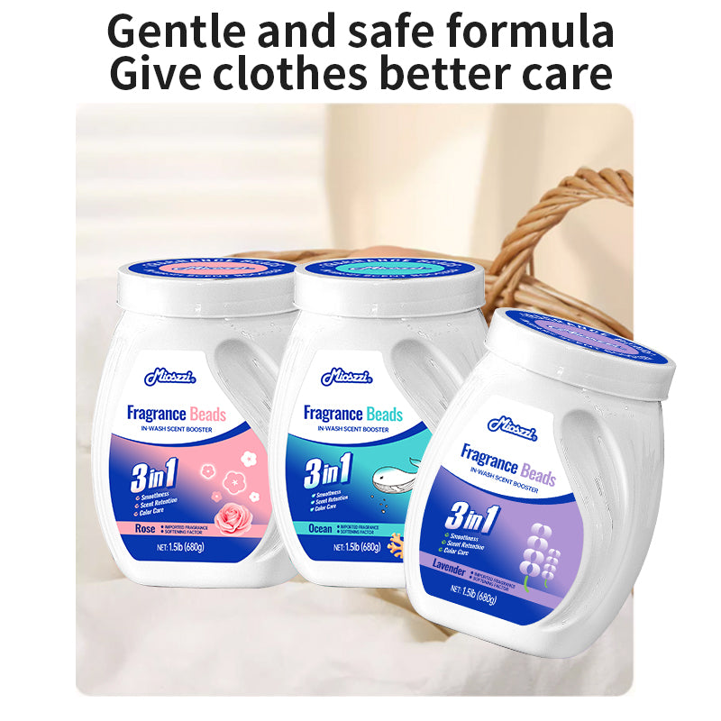 1.&nbsp;Three scents: ocean, lavender and cherry blossom, eliminating the difficulty of choosing.

2.&nbsp;Smooth, fragrance retention, and color protection in one.

3. Use laundry fragrance beads to effectively prevent fabric damage.

4. It can effectively remove sweat stains that are difficult to remove.

5. Use deodorant beads to enhance freshness and maintain a good mood all day long.

6. Safe for all loads including towels, active wear and children's sleepwear.