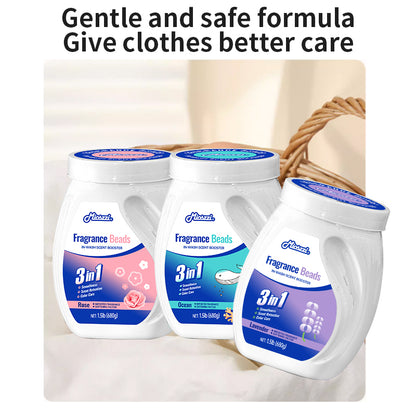 1.&nbsp;Three scents: ocean, lavender and cherry blossom, eliminating the difficulty of choosing.

2.&nbsp;Smooth, fragrance retention, and color protection in one.

3. Use laundry fragrance beads to effectively prevent fabric damage.

4. It can effectively remove sweat stains that are difficult to remove.

5. Use deodorant beads to enhance freshness and maintain a good mood all day long.

6. Safe for all loads including towels, active wear and children's sleepwear.