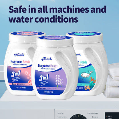 1. Smooth, fragrant, and color protection in one.

2. Clothing deodorizing beads can effectively remove sweat stains that are difficult to remove.

3. Three scents of ocean, lavender and cherry blossom to create natural body fragrance.

4. Colloidal particle microcapsule technology can keep the fragrance of clothes for a long time.

5. Effectively prevent clothing from caking and remove static electricity.