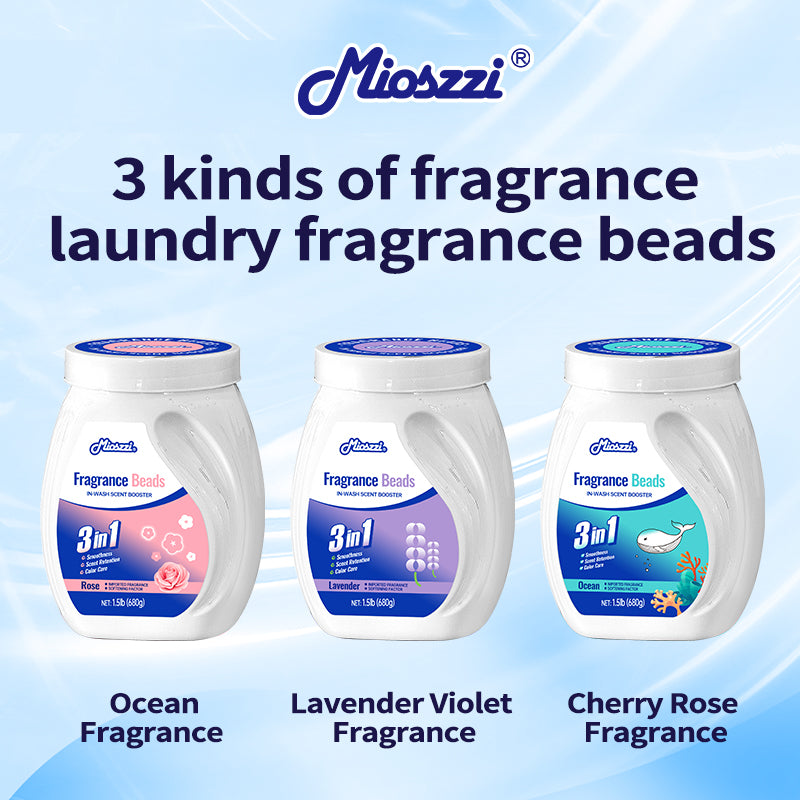 1. Smooth, fragrant, and color protection in one.

2. Clothing deodorizing beads can effectively remove sweat stains that are difficult to remove.

3. Three scents of ocean, lavender and cherry blossom to create natural body fragrance.

4. Colloidal particle microcapsule technology can keep the fragrance of clothes for a long time.

5. Effectively prevent clothing from caking and remove static electricity.