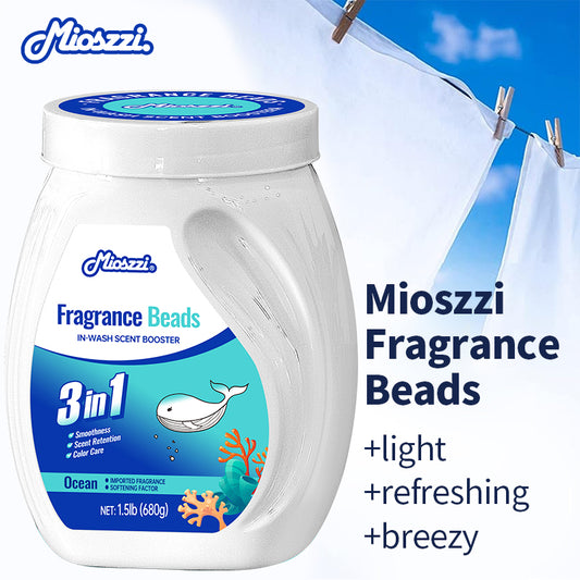 1、1.5lb large barrel, suitable for home use, large quantity and affordable.

2、Smooth, fragrance and color protection in one.

3、Effectively prevent clothes from clumping, remove static electricity, and help clothes restore their natural elasticity and skin-friendly softness.

4、The sea breeze fragrance created by the collision of cedar and amber keeps the clothes fragrant.

5、Suitable for all washing machines and safe for all fabrics.