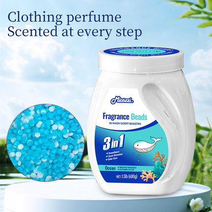 1. Laundry fragrance beads use deodorizing technology to effectively decompose odor molecules.

2. Microcapsule sandblasting technology allows clothes to retain fragrance for a long time.

3. Clothing deodorizing beads can effectively remove sweat stains that are difficult to remove.

4. Effectively soften fabrics, prevent static electricity, and prevent clothes from clumping.

5. Super value combination pack, suitable for home use, safe and easy-to-melt formula.