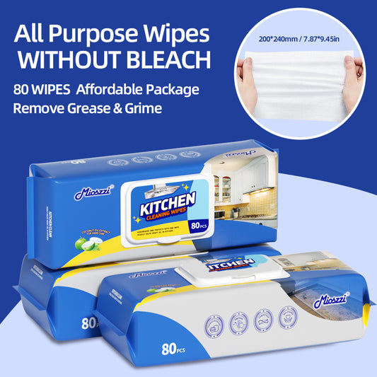 1. An efficient way to remove oil, surpassing traditional rags and degreasers, easily dealing with stubborn oil stains.

2. Effectively removes oil, dirt, and sticky fingerprints on countertops, appliances, and stoves, giving them a clean luster.

3. Contains no bleach and irritants, and gently cares for hands while providing excellent cleaning results.

4. Disposable cleaning wipes, throw away after use, ensuring freshness and hygiene every time you use them.