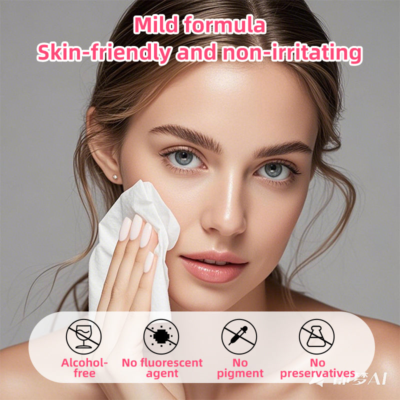 1. Easily removes makeup, sweat, and oil, leaving skin refreshed and comfortable.

2. Suitable for a wide range of people, both men and women can use it.

3. Hypoallergenic formula, made with mild cleansers, pure water,r and skin-friendly ingredients such as vitamin E.

4. Oil-free cleansing, contains hyaluronic acid, and gentle exfoliation.

5. Simple and convenient cleansing facial wipes, the best choice when traveling or too tired.