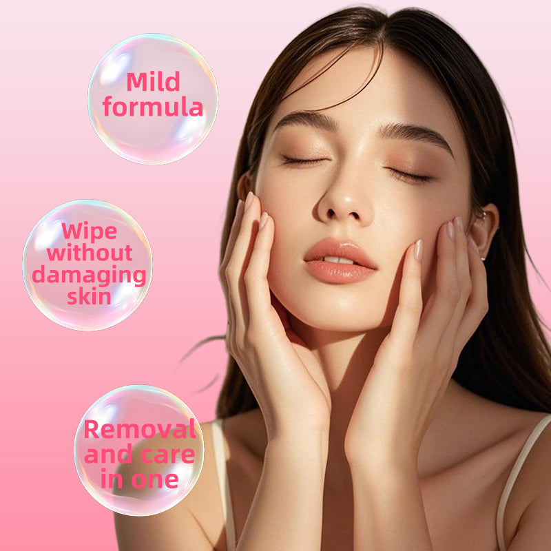 1. Easily removes makeup, sweat, and oil, leaving skin refreshed and comfortable.

2. Suitable for a wide range of people, both men and women can use it.

3. Hypoallergenic formula, made with mild cleansers, pure water,r and skin-friendly ingredients such as vitamin E.

4. Oil-free cleansing, contains hyaluronic acid, and gentle exfoliation.

5. Simple and convenient cleansing facial wipes, the best choice when traveling or too tired.