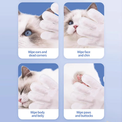 1. General purpose wipes that can be used to clean skin and hair.

2. Pure water wipes, gentle formula, hypoallergenic, safe for sensitive skin.

3. Antibacterial deodorizing wipes, effectively reduce dog dander, remove dirt and bacteria.

4. Bag-packed glove wipes, highly hydrophilic and not easy to leak, keep pets fresh during travel.

5. Widened and enlarged glove wipes, more convenient to clean the whole body of the pet.