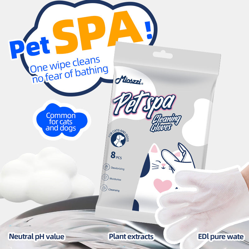 1. Water-based wipes, super absorbent, moisturizing pet skin.

2. Plant-based non-woven fabric, extra thick and soft, tear-resistant.

3. Deodorizing wipes, effectively remove unpleasant odors.

4. Hypoallergenic formula, safe for cats and dogs.

5. Clean dirt from paws and skin, grooming cleaning mitt wipes.