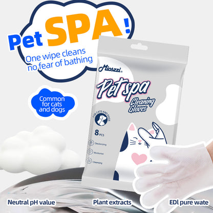 1. Water-based wipes, super absorbent, moisturizing pet skin.

2. Plant-based non-woven fabric, extra thick and soft, tear-resistant.

3. Deodorizing wipes, effectively remove unpleasant odors.

4. Hypoallergenic formula, safe for cats and dogs.

5. Clean dirt from paws and skin, grooming cleaning mitt wipes.