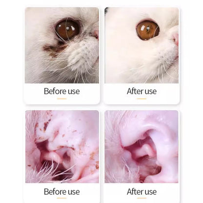 1. Safe formula, alcohol-free, pet-safe, pet-friendly wipes.
2. Add tea tree oil extract to nourish and smooth hair.
3. Powerful, effective in removing dirt and itching.
4. Multi-functional disc wipes for cleaning pet's buttocks and eyes.
5. Buckets of wet wipes, no need to worry about leakage.
