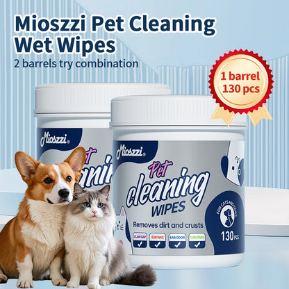 1. Safe formula, alcohol-free, pet-safe, pet-friendly wipes.
2. Add tea tree oil extract to nourish and smooth hair.
3. Powerful, effective in removing dirt and itching.
4. Multi-functional disc wipes for cleaning pet's buttocks and eyes.
5. Buckets of wet wipes, no need to worry about leakage.