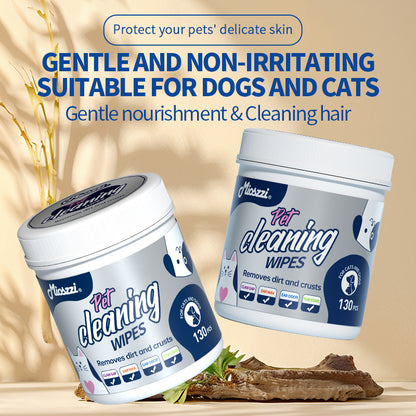 1. Safe formula, alcohol-free, pet-safe, pet-friendly wipes.
2. Add tea tree oil extract to nourish and smooth hair.
3. Powerful, effective in removing dirt and itching.
4. Multi-functional disc wipes for cleaning pet's buttocks and eyes.
5. Buckets of wet wipes, no need to worry about leakage.