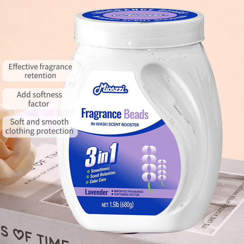 1. Laundry fragrance beads use deodorizing technology to effectively decompose odor molecules.

2. Microcapsule sandblasting technology allows clothes to retain fragrance for a long time.

3. Clothing deodorizing beads can effectively remove sweat stains that are difficult to remove.

4. Effectively soften fabrics, prevent static electricity, and prevent clothes from clumping.

5. Super value combination pack, suitable for home use, safe and easy-to-melt formula.