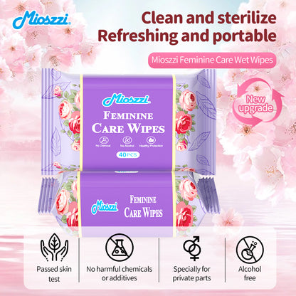 18 Packs Natural Feminine Care Wet Wipes Fresh & Clean Soft Pack Cleansing Wipes for Vagina Alcohol & Aluminum Free Anti-itch Deodorant Wipes for Women Private Parts Travel Size Packs Feminine Hygiene Products Adult Body Wet Wipes