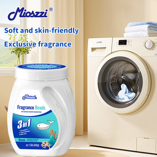 1. Smooth, fragrance and color protection three-in-one.

2. Deodorant beads for clothes can effectively remove sweat stains that are difficult to remove.

3. The sea breeze scent created by the collision of cedar and amber keeps the clothes fragrant.

4. The microcapsule technology of colloid particles can keep the fragrance of clothes for a long time.

5. Effectively prevent clothes from agglomerating and remove static electricity.