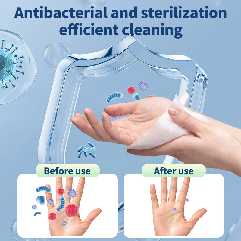 1. Safe, non-toxic, paraben-free formula.

2. Deodorizing wipes for wiping the body and private parts after exercise and fitness.

3. Disinfecting wipes quickly eliminate bacteria, germs and even kitchen grease on surfaces at home.

4. Multi-purpose wipes for kitchen counters, appliances, bathrooms, children's toys.

5. Ready-to-use gentle cleaning wipes, large packaging suitable for travel.