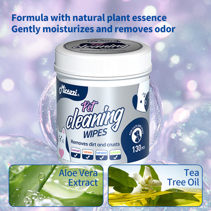 1. Safe and gentle formula: no alcohol added, specially designed for pets, safer to use.

2. Tea tree oil nourishment: contains natural tea tree oil essence, deeply nourishes hair, smoothes frizz and glows.

3. Powerful cleaning and anti-itching: effectively removes dirt and grease, while relieving pet skin itching.

4. Multi-functional cleaning wet wipes: disc shape design, flexible cleaning of pet buttocks, eyes and other sensitive areas.

5. Sealed barrel design: leak-proof barrel, wet wipes long-lasting