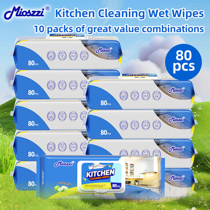 1. Added super degreasing active factor, stronger cleaning power than traditional rags.

2. Suitable for pots, bowls, kitchen tabletops, kitchen walls, range hoods and sinks, etc.

3. Powerfully remove stubborn oil stains and keep the surface spotless.

4. Kitchen cleaning wipes are made of spunlace non-woven fabric, thick, soft and durable.

5. Universal surface wipes, no need to wash, easy to use.