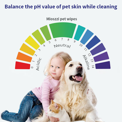 1. Made with a cleansing formula that cleanses and tear-stains, leaving skin feeling clean and fresh.
2. Added hyaluronic acid for a deep cleanse that removes dirt, dander and pet odors.
3. Added plant extracts to cleanse and moisturize skin and hair.
4. Antibacterial and deodorant wipes to effectively prevent the spread of dirt, odor and bacteria.
5. Thick non-woven fabric design, 360 degree clean whole body, dog and cat grooming wipes.