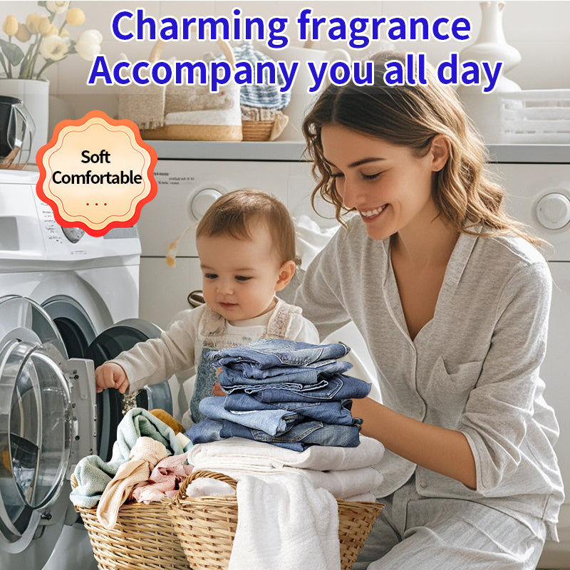 1. Laundry fragrance beads using deodorant technology effectively decompose odor molecules.

2. Microcapsule blasting technology allows clothes to retain fragrance for a long time.

3. Deodorant beads used for clothes can effectively remove sweat stains that are difficult to remove.

4. Effectively soften fabrics, anti-static to prevent clothing from clumping.

5. Value pack combination suitable for home use, large quantity and affordable price.